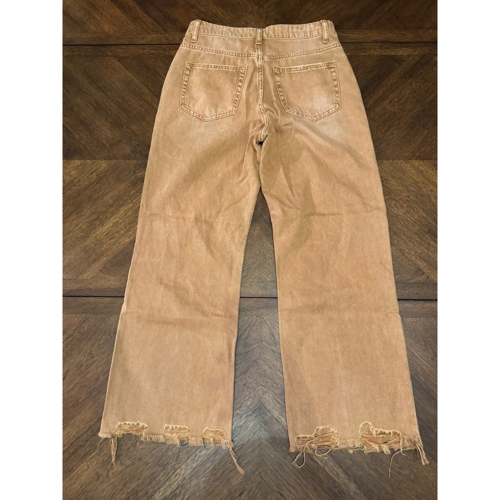 Vervet Los Angeles Distressed Wide Leg Jeans Ginger Brown V2736 Size 27 |N1 - Picture 3 of 8